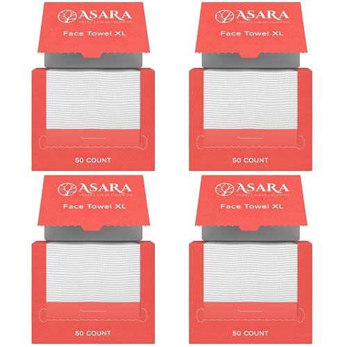 Disposable Organic Vegan Face Towels XL Pack - Sensitive Skin Makeup Remover Wipes - 200 Count - Biodegradable & Cruelty-Free