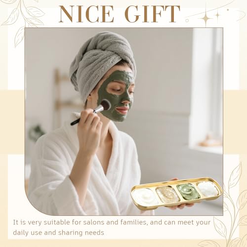 8 Pcs Esthetician Face Mask Trays Set - Gold Stainless Steel, Large, Professional Skincare Organizer