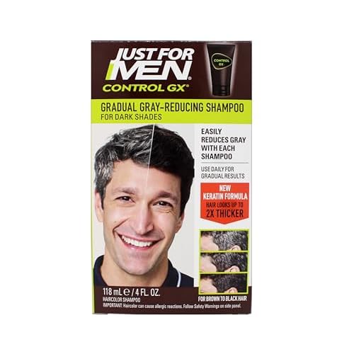 Just for Men Control GX Grey Reducing Shampoo, Gradual Hair Color, 4 fl oz
