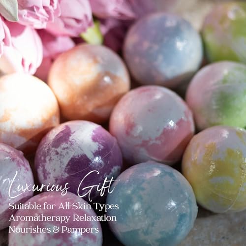 Mother’s Day Bath Bombs Set - 12 Relaxing Aromatherapy Bath Balls for Women - Gift for Mom