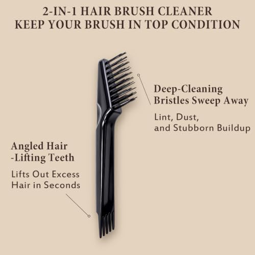 Boar Bristle Round Hair Brush for Blowouts - Large 2.8 Inch Barrel with Cleaner - Blonde Boar & Nylon Bristles - Smooth Blowout Variation of THIS listing