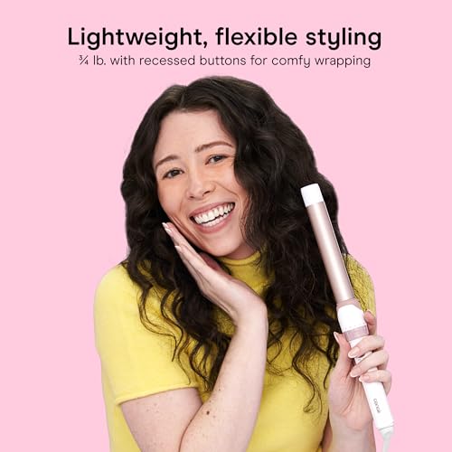 Conair 1-Inch Double Ceramic Clamp-Free Curling Wand with Variation: White/Rose Gold