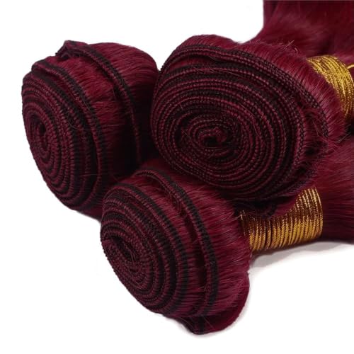 Brazilian Virgin Human Hair Bundles 99J Burgundy Straight Wave 8-30 Inch