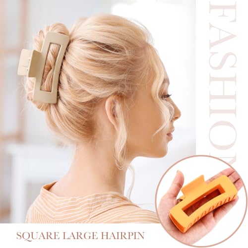 36 Pack Large Rectangular Hair Claw Clips - 18 Colors, 4.1 Inch