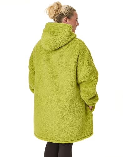 The Grinch Adults Oversized Wearable Blanket - Green Sherpa Fleece Christmas Hoodie - Character Variation