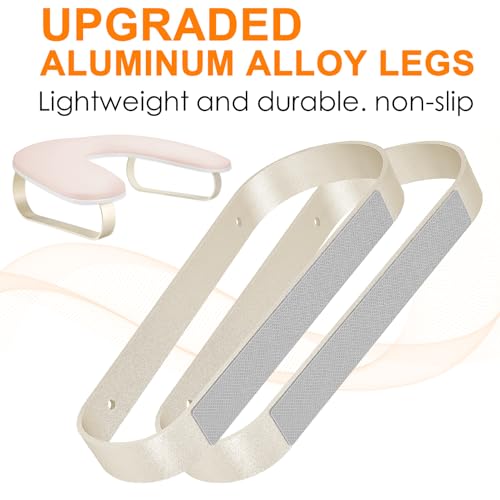 Arm Rest for Nails Tech Upgraded 10¡Æ Inclined, U-Shaped Manicure Nail Arm Rest Stand, Pink Nail Armrest for Nail Tech Hand Rests with Gold Aluminum Alloy Holder Non-Slip