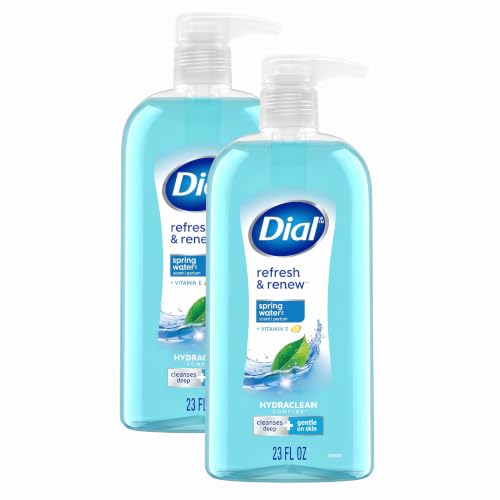 Dial Body Wash Refresh & Renew Spring Water 23 Fl Oz Pack of 6 - Hydraclean & Vitamin E