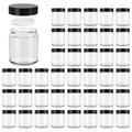 4 oz Glass Jars with Lids, Hoa Kinh 40 Pack Clear Small Glass Jars with Black Lids Empty Cosmetic Containers Airtight Round Glass Jar for Lotions, Powders and Ointments