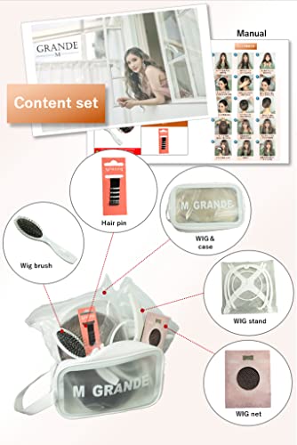 Wig Set for Women - Premium Semi-Long Style with Face-Enhancing Effect, Hime Gold Beige DY02C Bob Variation