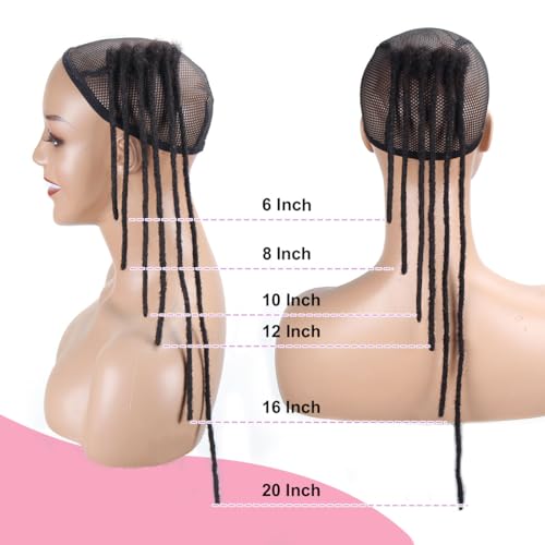 8 Inch Black Human Hair Loc Extensions - 40 Strands, 0.6cm Width, Variation 1B