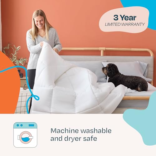 White Down Alternative Comforter with Duvet Loops - King Size All-Season Bedding