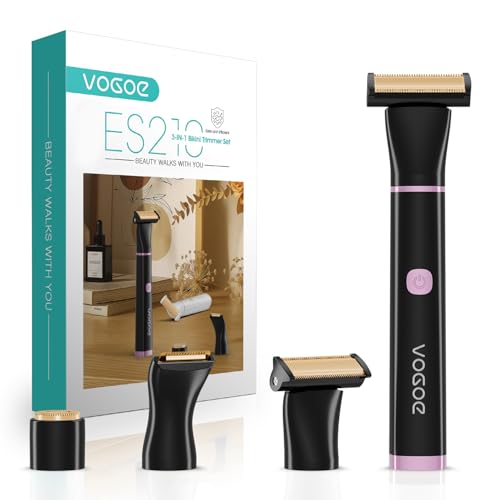 VOGOE Black 3-in-1 Waterproof Bikini & Body Trimmer for Women