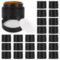 Black Frosted Glass Cream Jars with Black Lid - 1oz Airtight Cosmetic Containers, Set of 24