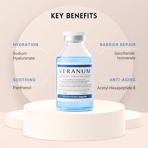 Cicaultra Moisture Ampoule ? Korean Peptide & Hyaluronic Acid Face Serum for Sensitive Skin ? Deep Hydration, Barrier Repair & Glass Glow Firmness ? 1.2 fl oz (35 mL)