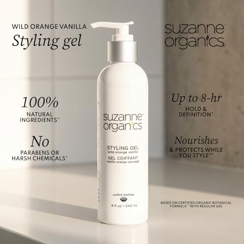 Natural Hair Gel for Frizz Control & Hold - Toxic-Free, 8 oz