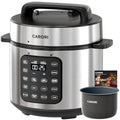 Electric Pressure Cooker 6 Qt 9-in-1 Multi-Function Slow Cooker & Steamer - Silver