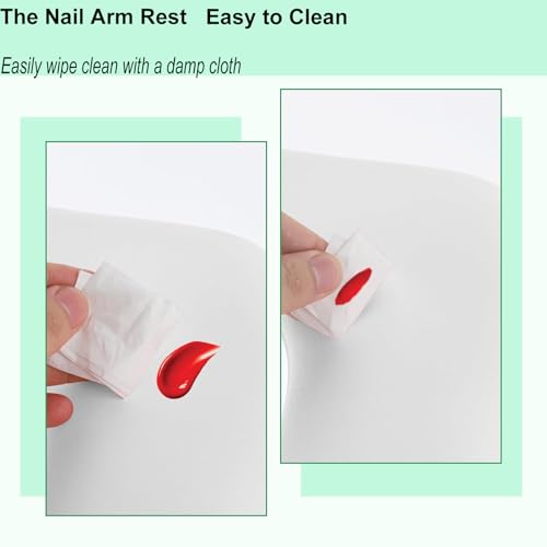 Foldable Nail Arm Rest with PU Leather Cushion - Manicure & Nail Tech Hand Support