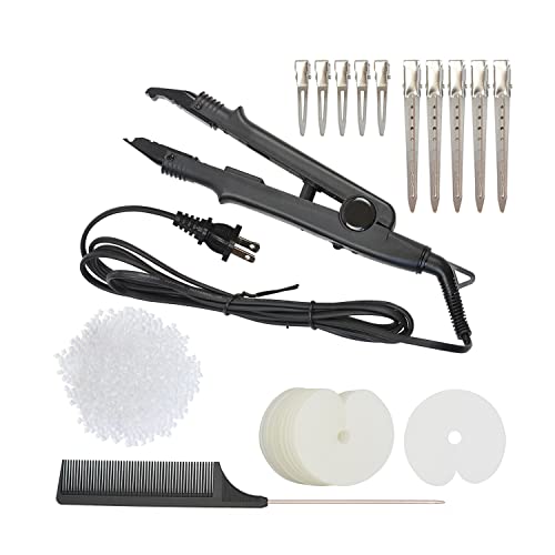YTBYT Black Hair Extensions Tool Kit with Fusion Heat Iron & Accessories - Single Head