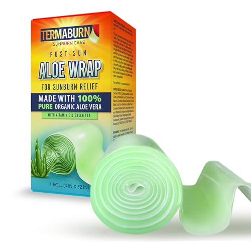 TermaBurn Aloe Wrap for Sunburn Relief ? Hydro-Gel Aftersun Treatment with 100% pure aloe vera Gel | Second Skin aloevera gel for burns and peeling irritation | Great for Tattoo Aftercare and Sun Care