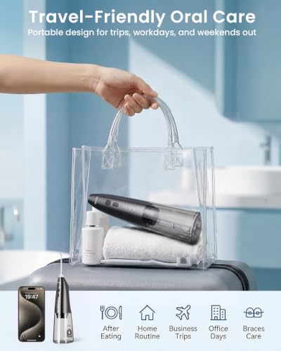 Onlyone Portable Water Flosser Black - 3 Settings, 5 Tips for Oral Care