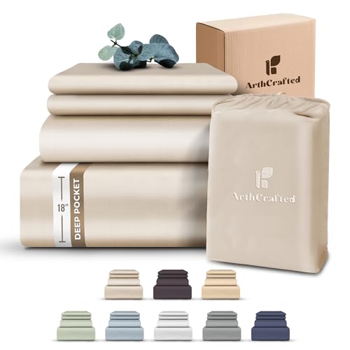 Oat Milk Tencel Sheet Set - Queen 4PC Deep Pocket Bed Linens
