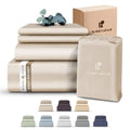 Oat Milk Tencel Sheet Set - Queen 4PC Deep Pocket Bed Linens