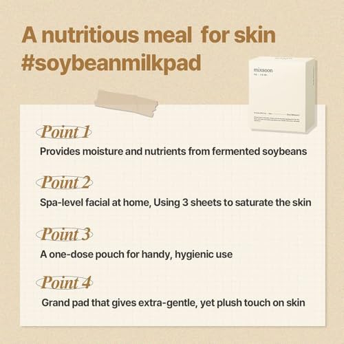 mixsoon Soybean Milk Pad 10ea Milky Texture Sheet Pad for Sensitive Skin Nourishing Moisturizer Korean Glass Skin Care