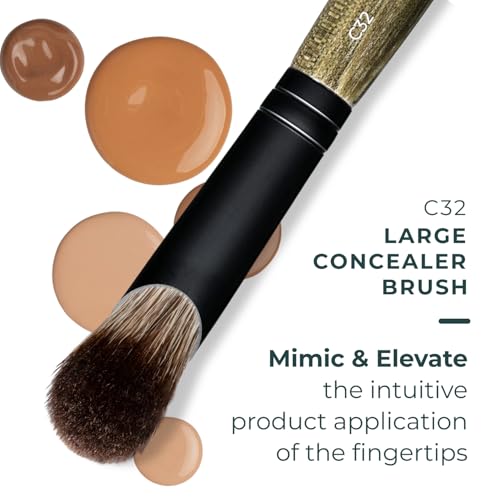 Rose and Ben Beauty C32 Large Concealer Brush - Angled Makeup Tool for Face & Eyes