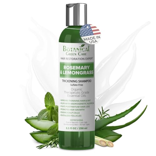 Rosemary & Lemongrass Hair Growth Shampoo for Thinning Hair - Strengthening & Volumizing, Made in USA