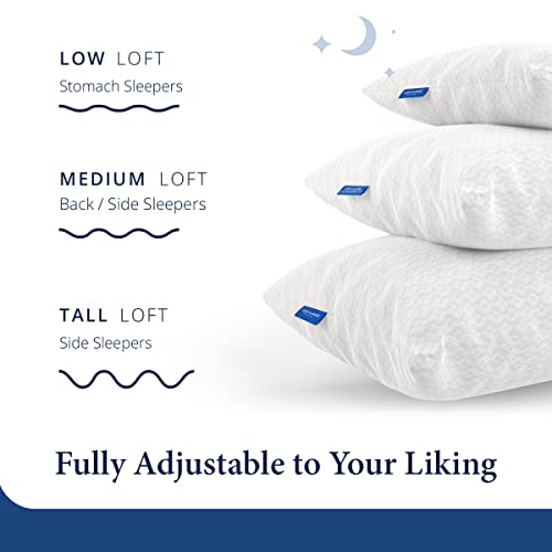 White King Memory Foam Pillow with Rayon Bamboo Cover - Adjustable Support