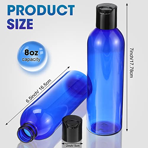 48 Pack 8oz Plastic Travel Bottles with Disc Caps - Refillable Shampoo, Lotion & Body Soap Containers