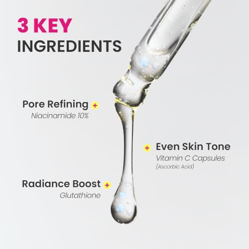 Niacinamide 10% Radiance Serum with Vitamin C & Glutathione for Brightening, Pore Refinement & Skin Texture - 30ml