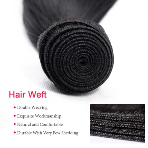 Natural Black Straight Human Hair Bundles 16 Inch - 1 Bundle Virgin Brazilian Hair