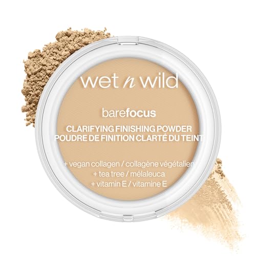 wet n wild Bare Focus Clarifying Finishing Powder Light-Medium & Mega Volume Waterproof Mascara Very Black 0.21 Ounce Bundle