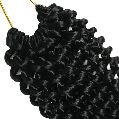 LHNHAIR 7 Packs Passion Twist Water Wave Crochet Hair 12 Inch 1B