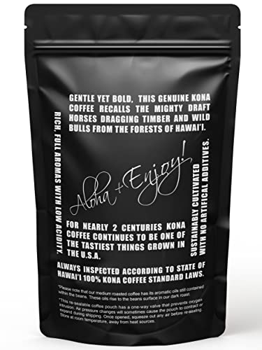 100% Kona Coffee Whole Beans - Medium Roast, 16 oz, Farm Fresh Arabica