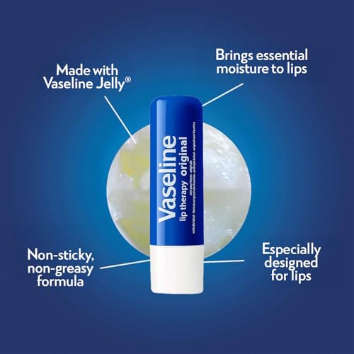 Vaseline Lip Therapy Original 8-Pack ? Lip Moisturizer for Dry, Cracked Lips, 0.16 Oz Ea