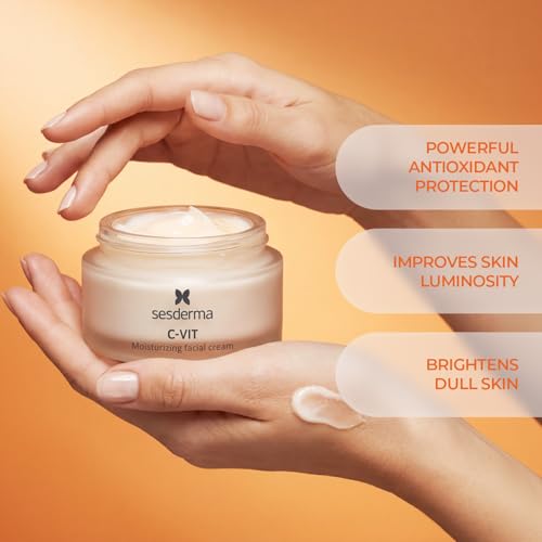 Sesderma C-VIT Moisturizing Face Cream with Vitamin C for Anti-Aging & Brightening, 1.7 fl oz