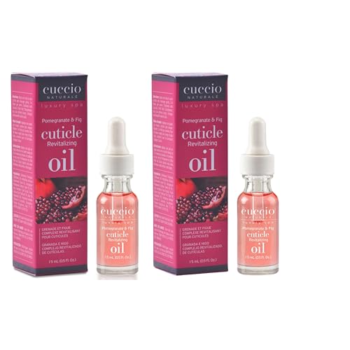 Cuccio Pomegranate & Fig Cuticle Revitalizing Oil (0.5 oz, Pack of 2) ? Hydrating Vitamin E Cuticle Treatment for Nourishing Nails & Skin