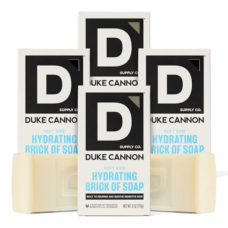 Duke Cannon Soft Side Hydrating Brick of Soap ? Men¡¯s Moisturizing Bar with Aloe & Shea Butter, Black Tea & Sandalwood Scent, 6 oz. (4 Pack)