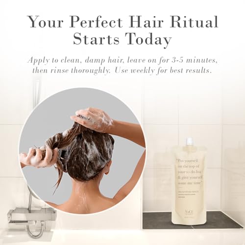 Hydrating Shea Butter & Hibiscus Hair Mask - Deep Conditioning for Dry Damaged Hair 6.8oz