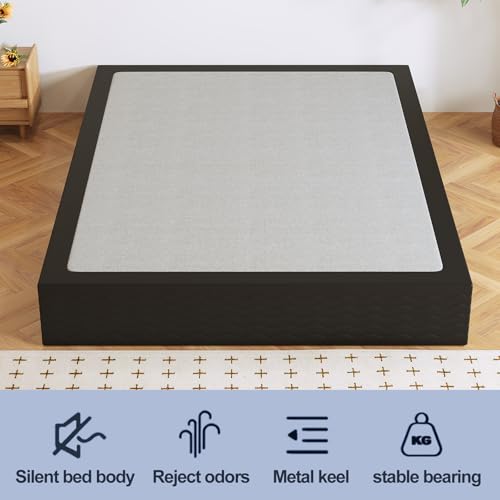 10 Inch High Profile King Box Spring - Heavy Duty Metal Mattress Foundation with Fabric Cover & Easy Assembly