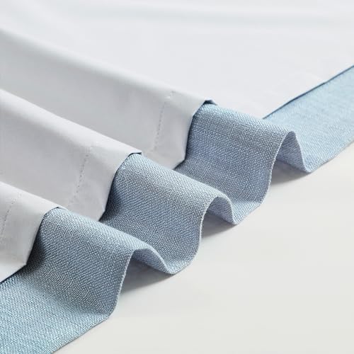 Dusty Blue Blackout Curtains 60x95 Inches - Pinch Pleat Window Drapes, Room Darkening