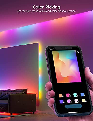 65.6ft RGBIC LED Strip Lights - Smart App Control, Color Segmented, Music Sync