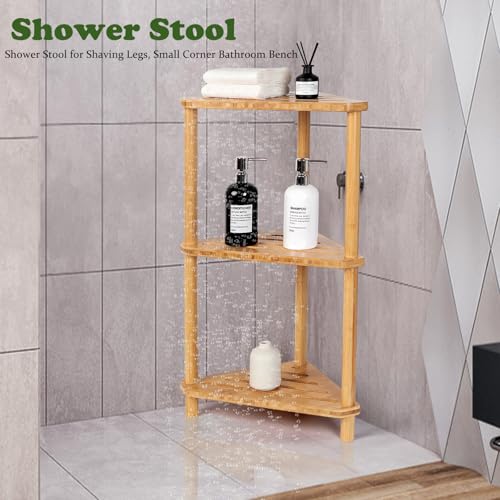 GUGIGIP 3-Tier Corner Shower Caddy Stand - Bathroom Organizer Shelf