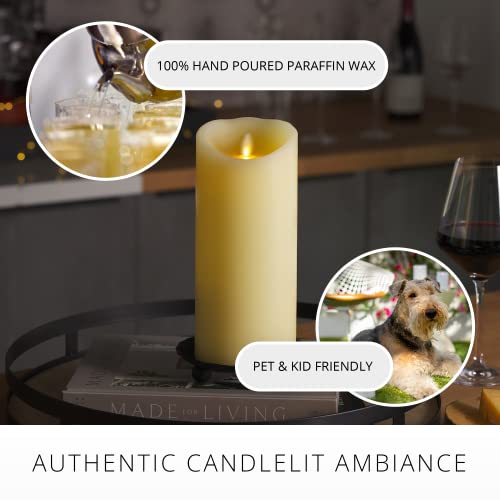 Luminara 4x9 Inch Flameless LED Candle Ivory Real Wax with Timer