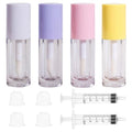 Qeuly 4Pcs Empty Lip Gloss Tubes, 6ml Clear Lip Gloss Tubes with Wand, Plastic Lip Balm Gloss Containers for DIY Makeup Lipgloss Making Kit (D25xH86mm) (colorful)