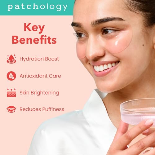 Patchology Serve Chilled Ros? Hydrating Under Eye Patches ? Hyaluronic Acid & Antioxidant-Infused Eye Masks to Reduce Dark Circles, Puffiness & Fine Lines - Ideal Skincare Essentials (30 Pairs/Jar)