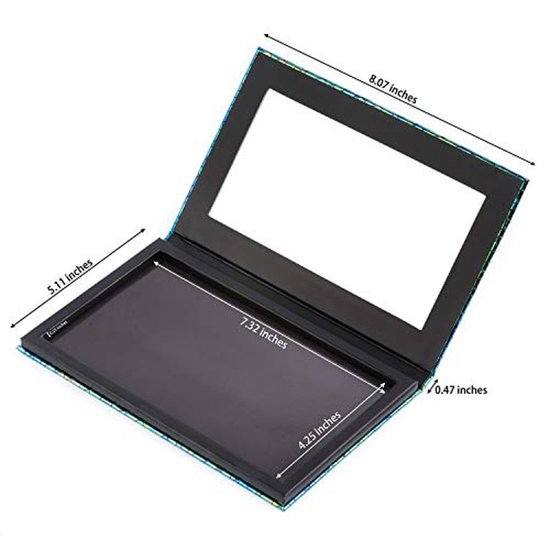 Allwon Magnetic Palette Mermaid Empty Makeup Palette with Mirror and 30Pcs Adhesive Empty Palette Metal Stickers for Eyeshadow Lipstick Blush Powder (Green)