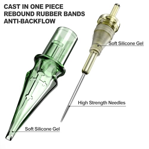Solong Pro Disposable Tattoo Cartridge Needles 50Pcs Kit - Round Liner & Magnum 10#